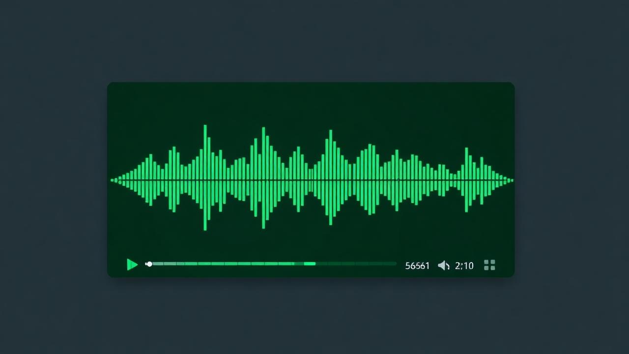 Animated audiogram waveform overlay on a video clip