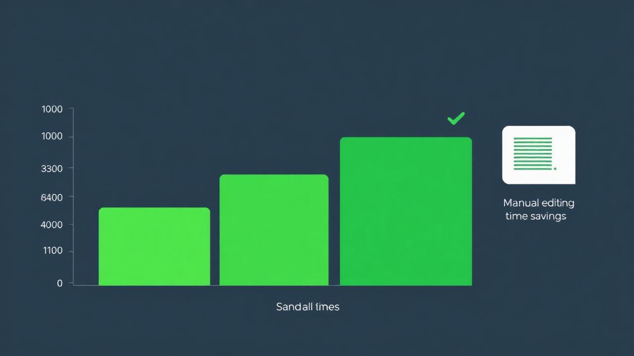 Bar chart comparing manual editing time versus AI editing