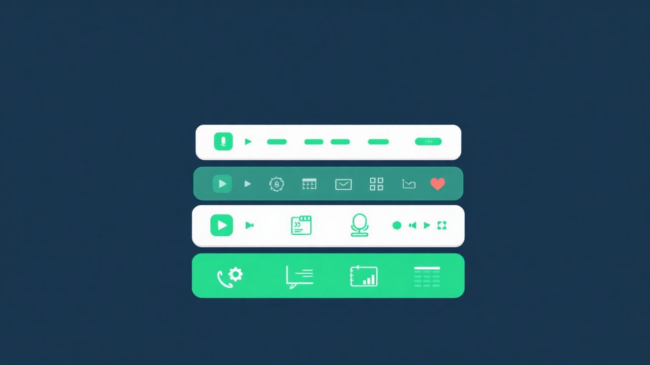 Categorized stack of creator tool icons